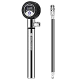 ZAYRAY Radfahren Mini Fahrrad Pumpe Aluminium Legierung Radfahren Hand Luft Pumpe Ball Reifen FüLler Fahrrad Pumpe,Silber
