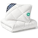 Baby Bettdecke und Kissen Kinderdecke 100x135 cm - Kinderbettdecke Kinder Bettdecken Set und Decke für Kleinkind Babybett Mikrofaser Weiß Oeko-Tex-Zertifikat 100 x 135