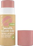 SANTE Naturkosmetik Smooth Color Kiss 01 Soft Coral, veganer Lippenpflegestift mit Bio-Ölen, Kakaobutter und Bio-Sheabutter, für intensive Pflege, nachhaltige Verpackung, 7g