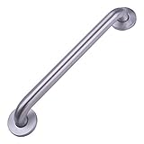 Amazon Basics Stabiler Haltegriff/Haltestange für Badezimmer, 0.41 m Länge, 3.2 cm Durchmesser, Edelstahl