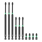 Innovatives 10-teiliges magnetisches Schraubendreher-Bit-Set, speziell für den Einsatz mit Schlagschraubern auf Pozidriv-Schrauben