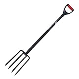 siwitec Spatengabel SG-240 mit 4 Zinken aus Stahl zum Lockern von harten, steinigen Böden | Länge: 118cm | Grabegabel | Forke | Mistgabel | Garten | Spaten
