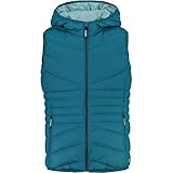 CMP Unisex Kinder Gilet Da Bambina In Nylon Con Cappuccio Fisso Vest, Teal, 164 EU