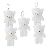 KONTONTY 5St Teddybär Stofftier Plüschbär Handyanhänger stofftier bär Plüschbär Geschenkidee Schlüsselanhänger Bär Mini-Bär-Plüsch Minibären zum Basteln winzige Bärenmasse PP Baumwolle Weiß
