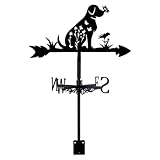 SUPERDANT Hund Wetterfahne Hund Blume Schmetterling Metall Wetterfahnen Windrichtungsanzeiger Schwarze Metall Windfahnen Schilder Für Dachmontage Bauernhaus Outdoor Hof Schuppen Dekoration