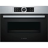 Bosch CFA634GS1 Serie 8 Einbau-Mikrowelle, 45 x 60 cm, 900 W, AutoPilot 7 7 Automatikprogramme, Reinigungsunterstützung, TFT-Touchdisplay