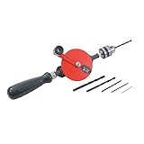 KATSU Handbohrmaschine, 1/4' (0,6-6mm) Kapazität Präzisionsfutter Doppelritzel Manuelle Bohrmaschine zum Stanzen von Holz Kunststoff Acryl Leiterplatten 313013