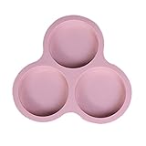 Silikon-Fritteusen-Eierpfanne, wiederverwendbar, antihaftbeschichtet, 3 Mulden, Silikonpfannen zum Backen, Hamburger, Brötchen, Fritteuse, Zubehör, Glas, 22,9 x 33 cm, Backform mit (Rosa,