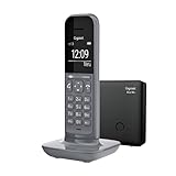 Gigaset CL390A, Schnurloses Telefon mit Anrufbeantworter, 2 Akustik-Profile, extra große Anzeige im Wahlmodus & Telefonmenü, Schutz vor unerwünschen Anrufen, satellite grey
