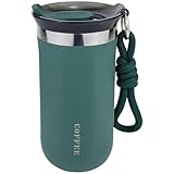 Disoza 500 ml Thermobecher Kaffee to go Kaffeebecher Thermobecher Travel Coffee Mug Grün Kaffeebecher to go Thermo Becher mit Deckel Termokaffeebecher Thermotasse Trinkbecher mit Deckel