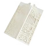 MillaSaw Glitzernde elfenbeinfarbene Einladungskarte für Hochzeit, Geburtstag, Hauseinweihung, Einladungs-Set (elfenbeinfarbener Glitzer, 12,4 x 18 cm)