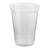 LogiPack GeRo Trinkbecher | Eichstrich 0,4l | Bierbecher Plastikbecher Einwegbecher aus Kunststoff PP (Polypropylen), Transparent klar | Ausschankbecher (100)