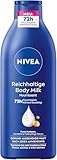 NIVEA Reichhaltige Body Milk, intensiv pflegende Körpercreme mit purem Hyaluron, Mandelöl und Tiefenpflege Serum, Lotion für trockene Haut (400 ml)