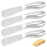 Cosswe Buttermesser 4 Stück Edelstahl Käsemesser Dessertmesser Brotzeitmesser Kleine Brot Creme Messer Marmeladenmesser Tafelmesser Küchenwerkzeug Besteck für Butter Käse Gebäckherstellung 13.5 cm