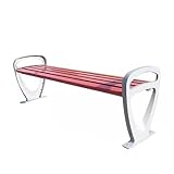 zxhrybh Gartenbank für Draußen, Verzinkte Parkbank, Bank Outdoor mit Armlehnen, Sonnenfeste Bank Outdoor, für Veranda, Terrasse, Hof, Rasen(59in/150cm)