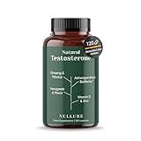 Nullure Testosteron Booster | Vegan | Ashwagandha + Maca + Panax Ginseng + Bockshornklee + Tribulus Terrestris + Zink | Leistung · Libido · Muskelaufbau · Energie | Natürlicher Testo | 120 Kapseln