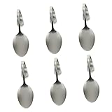 Amosfun 6st Löffel Mit Gebogenem Griff Niesellöffel Schöpfkelle Salatlöffel Wurstbecher Kochlöffel Kaffeelöffel Umrühren Buffetlöffel Vorspeisenlöffel Aus Stahl Rostfreier Stahl Silver