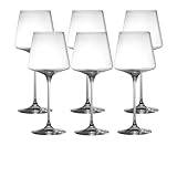 Kristall-Rotweingläser, 530 ml, mundgeblasene Burgundergläser, langer Stiel, kristallklares Glas für Rot- und Weißweinprobe, Hochzeit, Party, 6 Stück