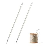 2 Stück Extra Lange Webernadel,Stopfnadel,Nähnadeln,Sticknadeln,Wollnadel zum Vernähen,Sticknadeln Spitz,15cm Straight Hand Nähnadeln mit Großem Öhr Einfach Einzufädeln,für Leder und Dicke Stoffe