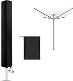 LiuHancsqd Schutzhülle für Wäschespinne Abdeckung für Wäschespinne Hülle mit Reißverschluss, Oxford Wasserdicht Wetterfest Schutzhülle für Wäschespinnes (180x16x16cm)