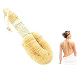 Schimer Massagebürste mit Sisalbürsten, Rückenbürste, Trockenbürste, Badebürste, Körperbürste Saunabürste Duschpeelingbürste Reinigungsbürste für Peeling und Massage
