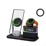 GLFLOW Magnetisches kabelloses Ladegerät, 5-in-1-Dock, 25 W, schnelles Aufladen für Samsung Galaxy S21 S22 S23 S24 und Galaxy Watch 8 Ohrhörer (schwarz)