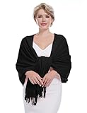 DiaryLook Kaschmir Schal Damen Winter Warm abendkleid Pashmina Schals tücher für Frauen Blanket Scarf Schwarz