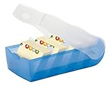 HAN Lernkarteibox CROCO, einfach Vokabeln lernen mit 5-Fächer-Lernsystem, DIN A8 Karteikasten für 500 Karten, inkl. 5 Stützplatten + 100 Lernkarten, Karteibox, Lernbox, 998-643, transluzent/blau