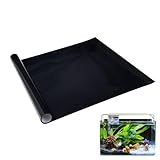 Husalsea Schwarzer Aquariumhintergrund Terrarium Rückwand Hintergrundfolie Aquarium Statische Aufkleber 30 * 200 CM
