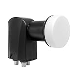 GALLUNOPTIMAL Quattro LNB Ø40 mm – 0,1 dB, hoher Gewinn, für Multischalter, 4×F mit Wetterschutz, LTE-Filter gegen Mobilfunkstörungen, DVB-S/S2, UHD/4K
