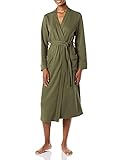 Amazon Essentials Damen Leichter Waffel-Bademantel, Lang (Erhältlich In Übergröße), Olivgrün, L
