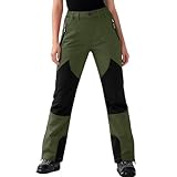YAOJIWANG Winter Schneehose Damen, Gefütterte Skihose Thermohose Damen Winter Gefüttert Sporthose wasserdichte und Winddicht Outdoor Hosen für Frauen Farbblocking Snowboard Hose mit Taschen