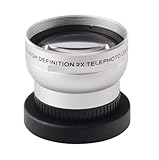 KE88FENG 37-mm-Telekonverter-Teleobjektiv mit 2-facher Vergrößerung, for Canon for Nikon, for Sony, for pentax, for Olympus, DSLR, DV, Spiegelreflexkamera, 37-mm-Gewindeobjektiv(Silver)