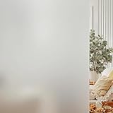 Fensterfolie Selbsthaftend Blickdicht Milchglasfolie Selbstklebend Fenster, Statische Sichtschutzfolie Badzimmer, Matt Glasfolie Fenster (weiß, 75 * 200cm)