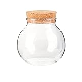 UALXPAO Vorratsdosen Glas Vorratsbehälter, 500 ml rundes Vorratsglas aus Glas mit nachhaltigem Korkdeckel, for Kaffee, Tee, Gewürze, Küchenorganisatoren(2PCS)