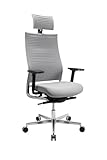 TOPSTAR Sitness Life 80, ergonomischer High-Class Schreibtischstuhl, Bürostuhl poliert, hellgrau