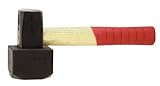 Connex Plattenverlegehammer 1250 g FSC - rot/schwarz - mit Holzstiel aus Hickory - Fäustel mit Gummiaufsteckkappe/Pflasterhammer/Plattenlegerhammer/Plattenhammer / COX622250