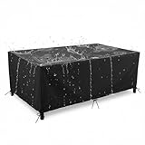 MaKYSS Abdeckung Gartenmöbel Winterfest – Wasserdichte Schutzhülle & Abdeckplane für Gartentisch und Outdoor-Lounge 200x120x90cm, 600D Oxford Polyester – Schwarz
