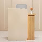 Rezeptionstheken, Empfangstheken, Multifunktionaler Tresen mit AbschließBaren Schubladen, für Offices, Receptions,Hotels,Convenience Stores, Office(Size:140cm/55.1inch long,Color:Yellow + Wood Grain)