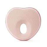champracer Kindkissen Kopfkissen, Baby Kissen, Babykissen Gegen Plattkopf, 0-12 Monate Neugeborene Memory Foam Reisekissen für Bett, Kinderwagen, Autositz (Rosa, 24x23 cm)