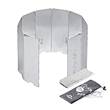 Naturehike 10 Platten Campingkocher-Windschutz, faltbarer Kocher-Windschutz, Aluminium-Camping-Brenner-Windschutz mit Kordelzug-Tasche, leicht, kompakt, für Campingkocher und Gasherd