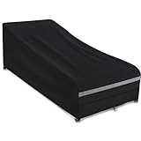 Dokon Gartenliege Abdeckung Wasserdicht, Sonnenliege Abdeckung Winterfest 420D Oxford Gewebe Winddicht Anti-UV Schutzhülle für Liegestuhl Deckchair mit Belüftungsöffnungen - 200x75x40/70cm
