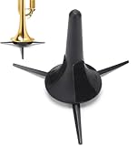 CYSFETENA Faltbarer Klarinettenständer mit 3 Metallbeinen, abnehmbarer Ständer für Klarinette, stabiler Design-Ständer für Blasinstrumente (Schwarz)