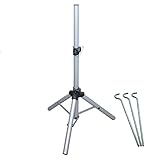 Premium X Basic Dreibein Stativ Aluminium 120cm Ø 35mm Silber SAT Tripod Ständer Satellitenschüssel Balkon Camping inkl. Heringe