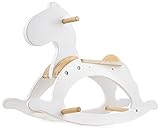 Mamabrum, Schaukelpferd Holz, Weiß, Klassisch, Schaukeltier, Chic, Schaukel Pferd, Kinder, Schaukelspielzeug, Kleinkind Spielzeug, Schaukelstuhl Junge und Mädchen ab 1 Jahr