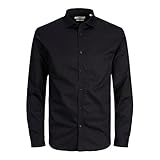 JACK & JONES Herren Freizeit Hemd JPRBLACARDIFF Slim Fit Schwarz Blau Weiss, Größe:L, Farbe:Black Slim FIT 12201905