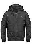 Blend BHBoris Herren Winterjacke Steppjacke Jacke gefüttert mit abnehmbarer Kapuze Reißverschlusstaschen Regular fit, Größe:M, Farbe:Black (70155)