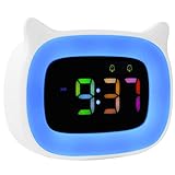 Seutgjie Kinderwecker für Schulanfänger Mädchen Jungen, Digitaler Wecker Kinder mit Nachtlicht 18 Klingeltöne Dual Alarms Snooze Modi 12/24 Stunden