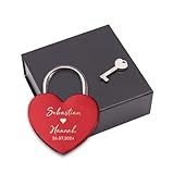 LAUBLUST Liebesschloss mit Gravur und Schlüssel inkl. Geschenkbox - Personalisiertes Geschenk für Paare | Schloss für Brautpaare & Verliebte | Geschenk zur Hochzeit & Verlobung (Im Herzen Verbunden)