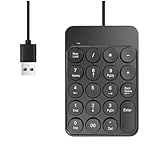 Buhdjfnke Multifunktionale Mini USB Kabelgebundene 19-Tasten Zahlen-Tastatur Tragbare Zifferntastatur für Laptop PC Desktop
